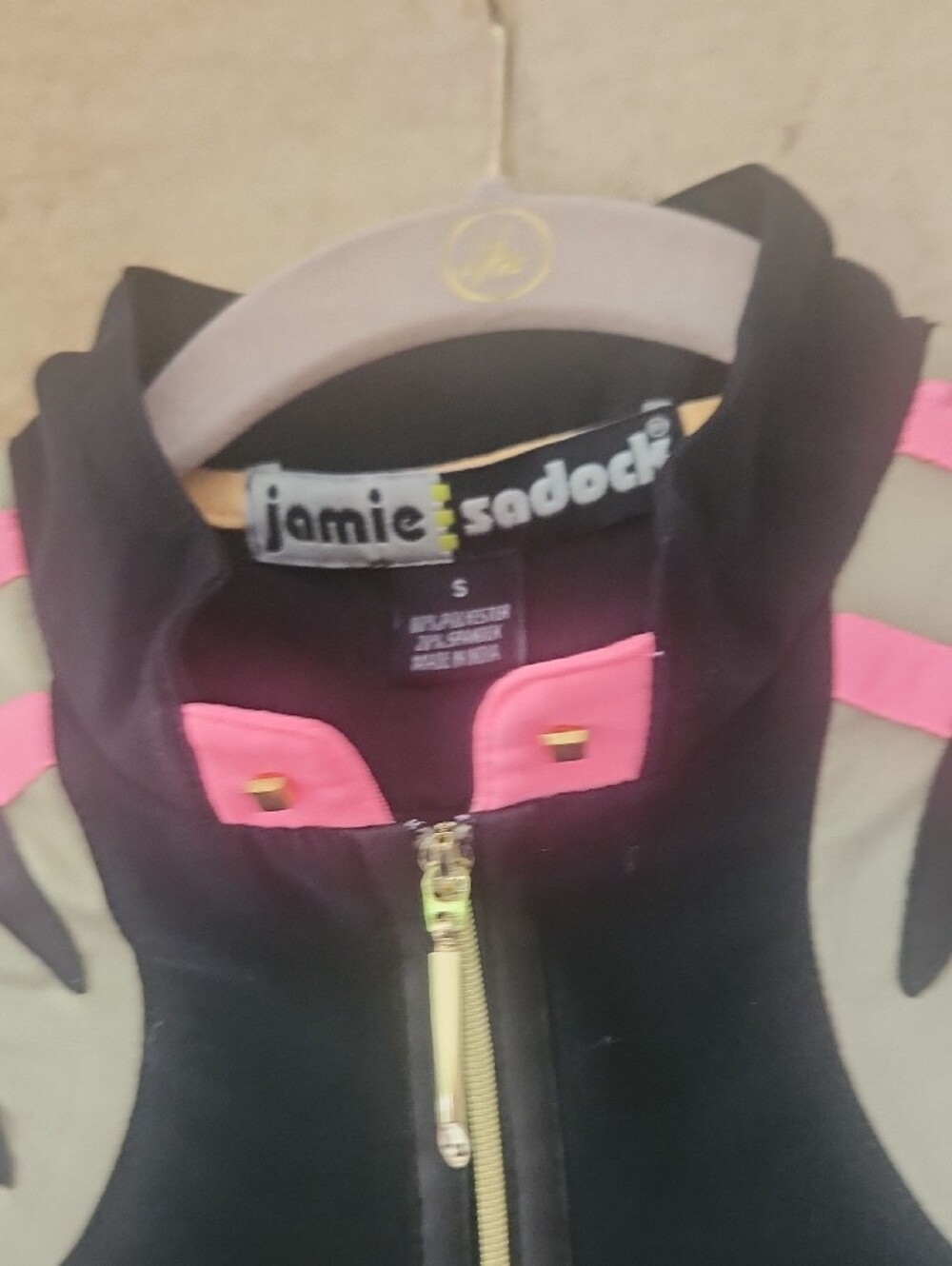 "SALE"--=Like NEW--JAMIE SADOCK Black Golf Tank with Pink and Light Gray Accents - Picture 4 of 6